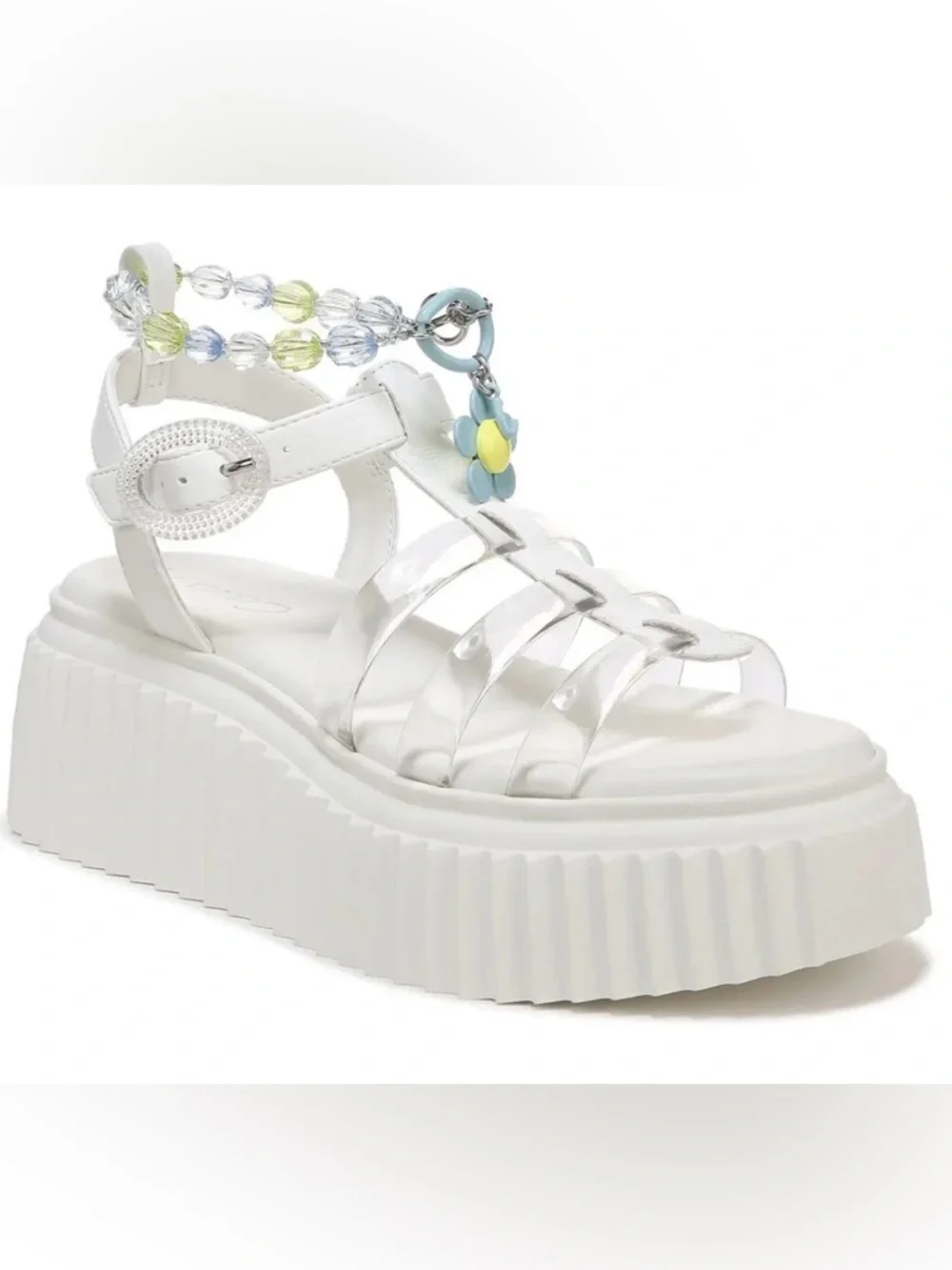 CIRCUS by Sam Edelman Ester White Platform chunky fisherman open toe sandals 8